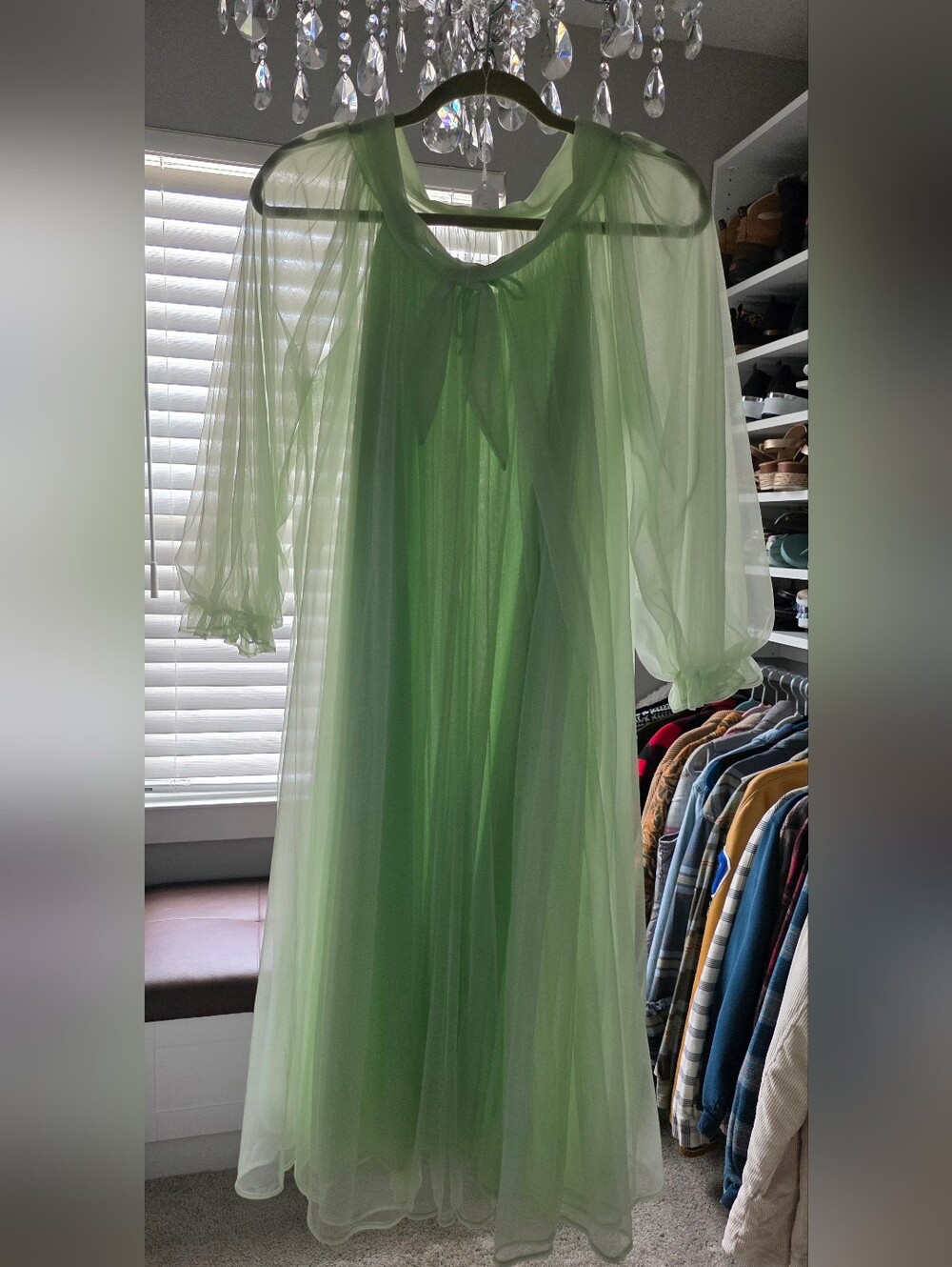 Vintage Peignoir Set By Lisette Small True Green
